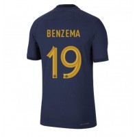 Fotbalové Dres Francie Karim Benzema #19 Domácí MS 2022 Krátký Rukáv